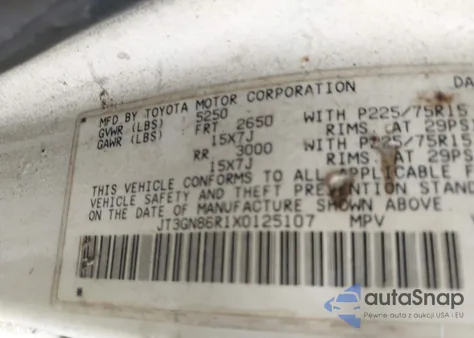 1999 Toyota 4Runner Sr5 V6 from USA, damaged, VIN JT3GN86R1X0125107